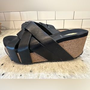 Black Wedge sandals. Barely worn!
